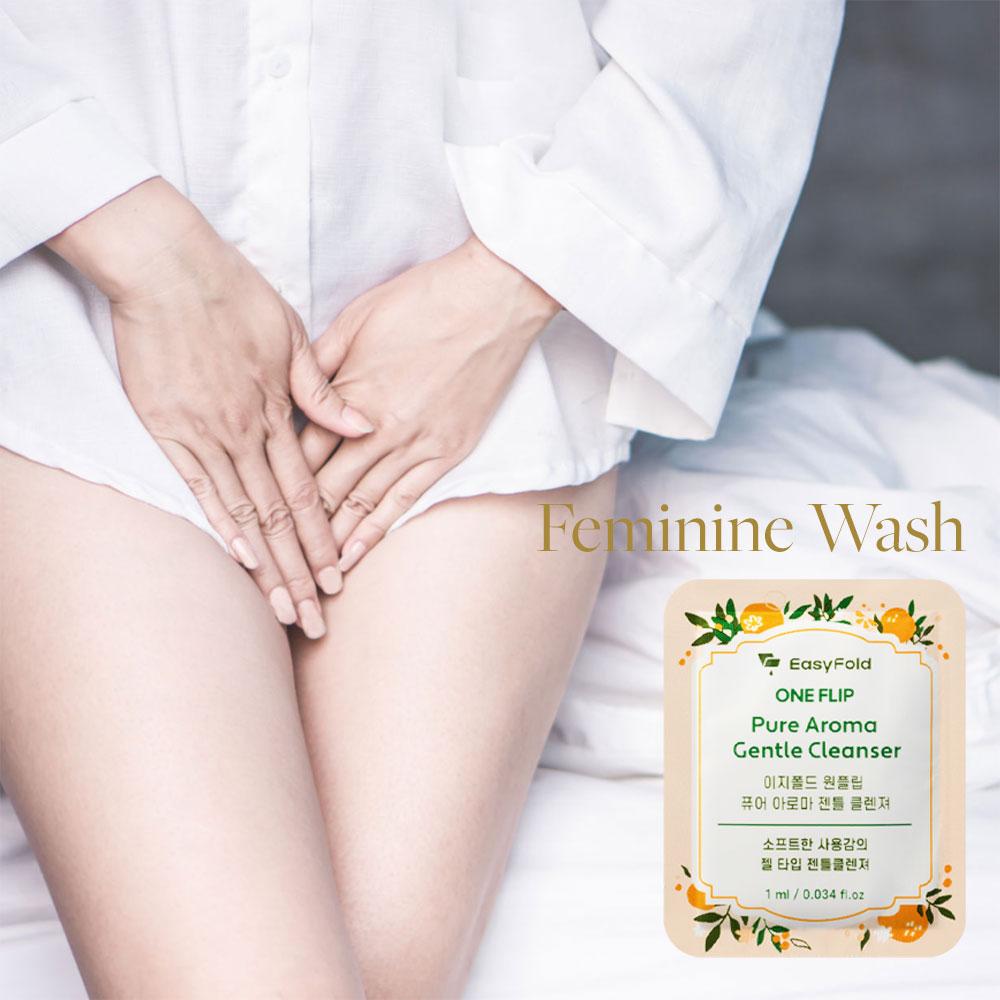 EASYFOLD Нежное очищающее средство для женской гигиены с низким уровнем pH в виде геля Портативная индивидуальная упаковка для путешествий 1 мл 30 шт.