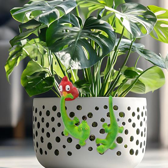 Yousheng 2 шт. Кашпо Статуэтка геккона Подвесная Фигурка лазающей ящерицы Подвеска для цветочного горшка Декорация Смола Геккон для офиса Цветочный горшок Уличное растение