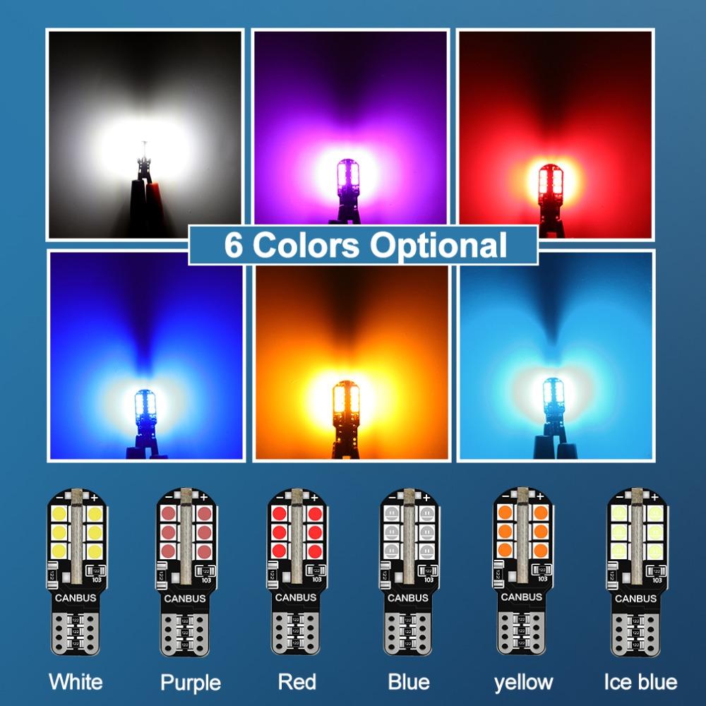 6Pcs T10 Led Canbus W5W Led Bulbs WY5W 168 194 Error Free Car Interior Lights Dome License Plate Clearance Lamp 6000K White 12V Dome Lights 6