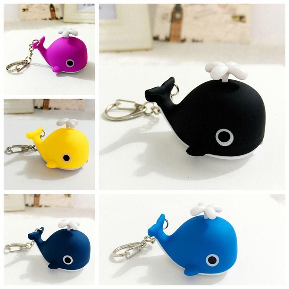 Sounds Light Sea Whale Keychain with Sound Animal LED Keychain LED Whale Keyring Bag Pendant