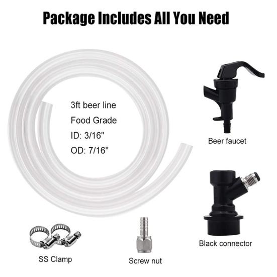 3/16-дюймовый набор для сборки жидкого шарового замка для линии пива для домашнего бочонка для раздачи пива, товары для продажи