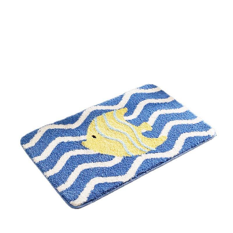 Plush Velvet Bath Mat Non-Slip Absorbent Floor Rug Bathroom Doorway Bedroom Living Room 40x60cm 50x80cm