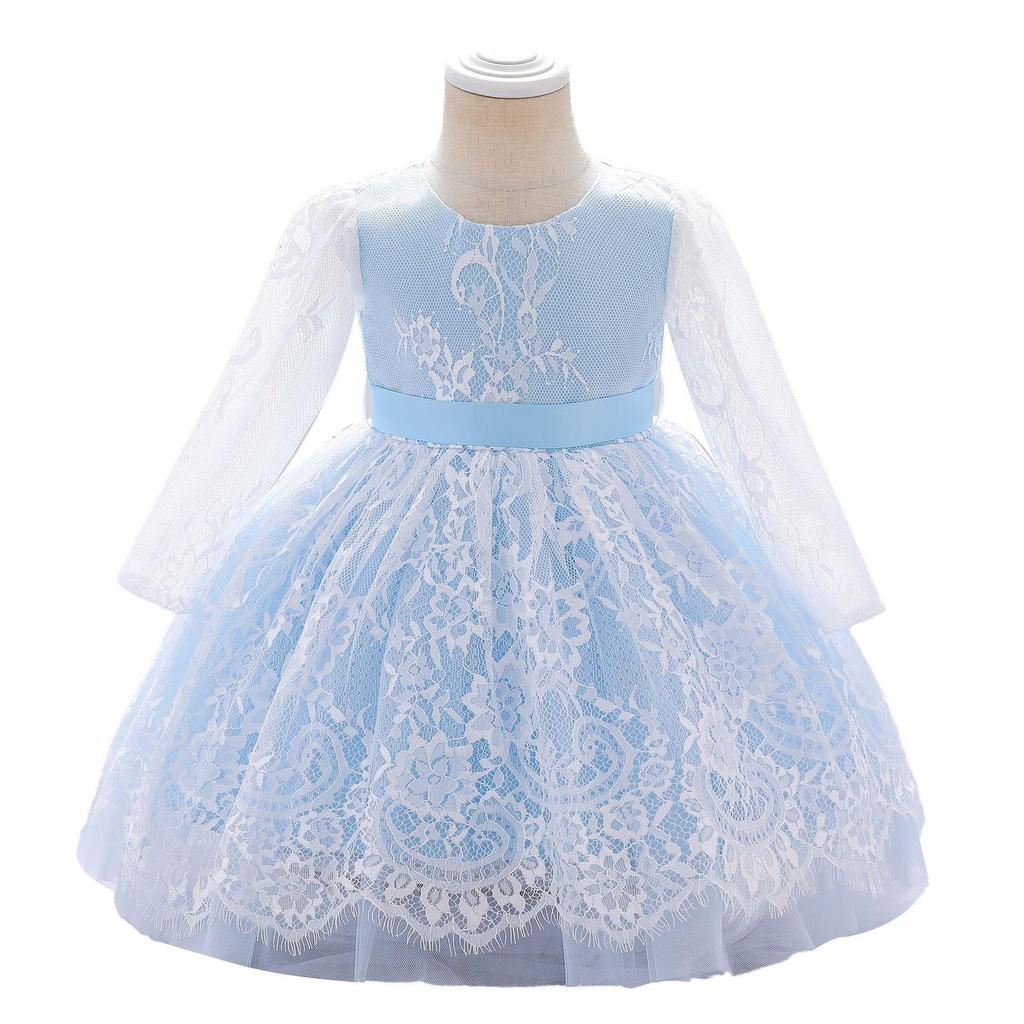 Платье подружки невесты с большим бантом для девочек на крестины 1 года, платье принцессы на день рождения, костюм, вечернее свадебное платье с короткими рукавами