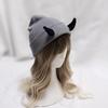 1PC Devil Trendy Warm Stretchy Knitted Playful Beanie Winter-Ready Hat Cold-Resistant Horn Soft-Knitted