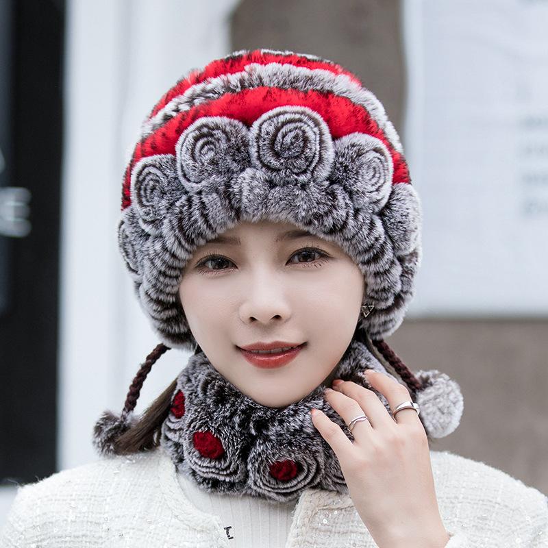 Winter Warm Faux Fur Beanie Trendy Coldproof Elastic Knit Hats Thick Warm Skull Cap Classic Beanies for Women Girls Autumn & Winter