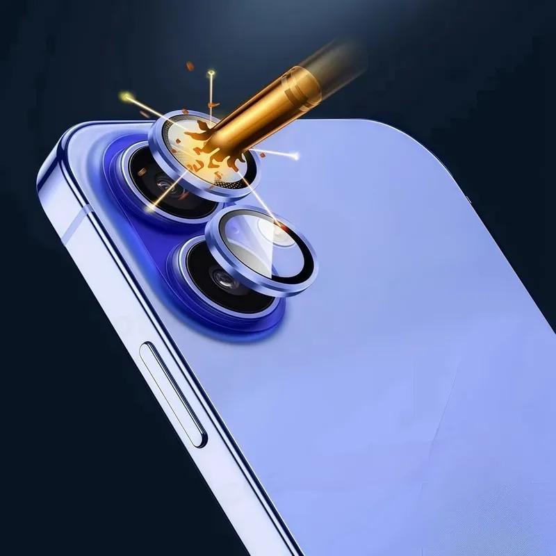 Алюминиевое Металлическое Кольцо Защита Камеры Для iPhone 17 17Air Задняя Линза Закаленное Стекло Чехол Для iPhone 16 16Plus Защитный Колпачок Линзы