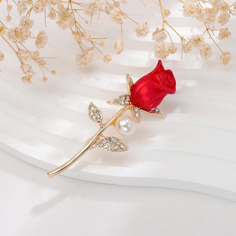 Rose Pearl Brooch Retro Elegance Temperament Suit Corsage Sweater Accessories