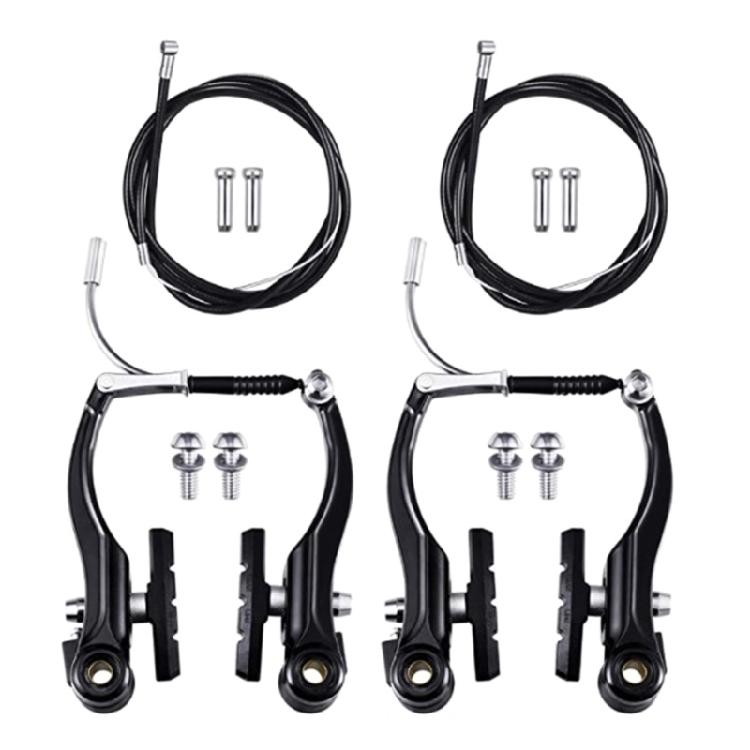 Bike Front Rear V Brake Set Aluminum Alloy Mountain Bike V Brake Set Front and Rear Brake Cables and Brake Lever kits