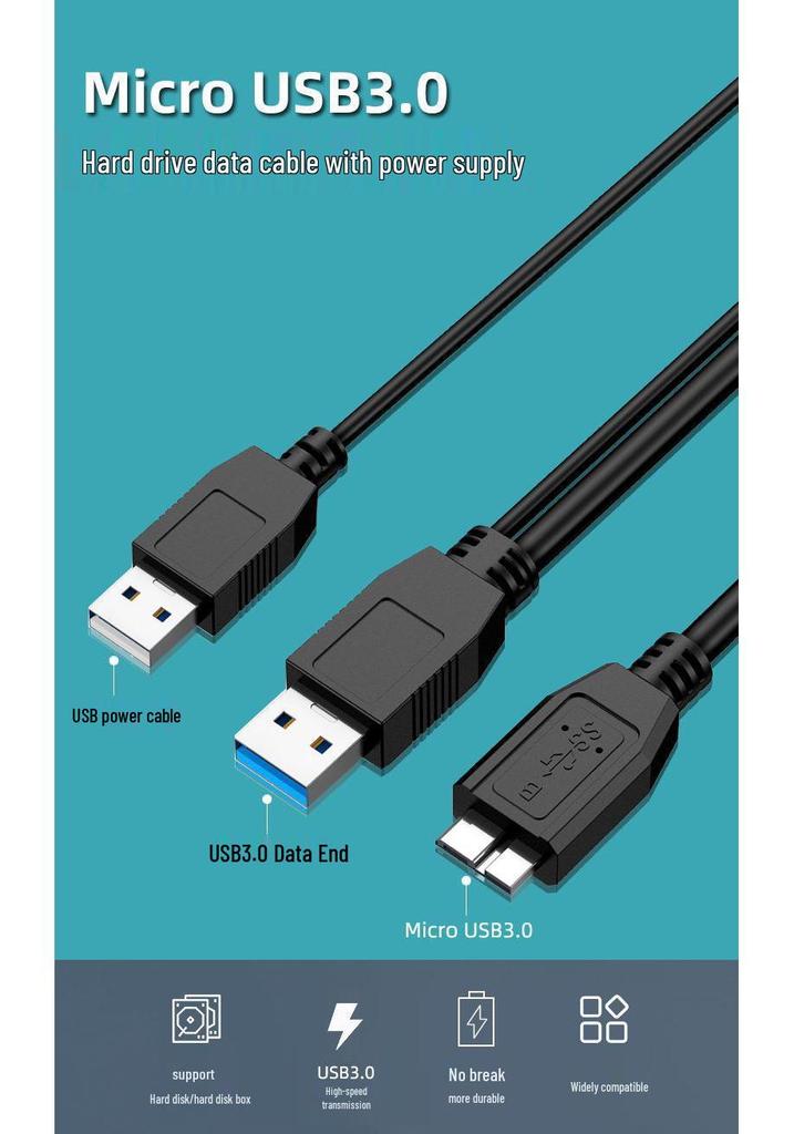 Universal Hard Drive Data Cable for Laptops & Phones, Compatible with Western Digital, Toshiba, Seagate.