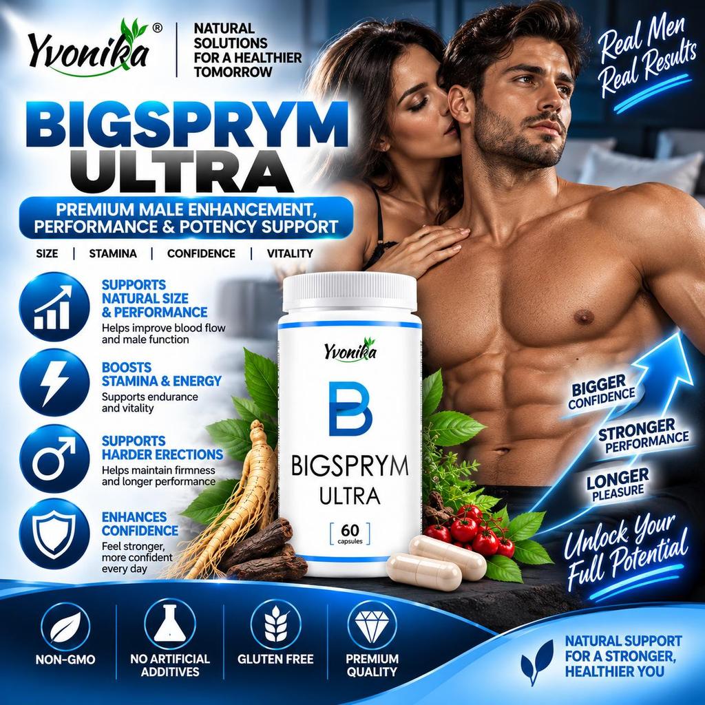 Yvonika Bigsprym Ultra – Premium Male Enhancement, Performance & Potency Support, 60 Capsules