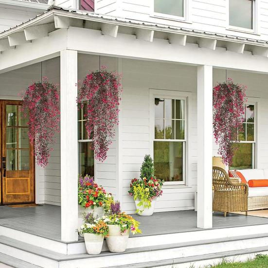 Искусственные подвесные цветы для улицы, устойчивые к ультрафиолетовому излучению, искусственные лозы с цветами, устойчивые к погодным условиям