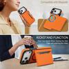 MagSafe Compatible Leather Card Holder Phone Case for iPhone 17, Magnetic Car Mount Support, Single Card Slot Protective Cover