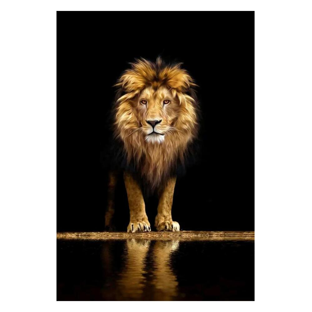 Дикие африканские львы в темноте, холст, картина на стене, художественные постеры и принты, черно-белые фотографии животных, декор для дома