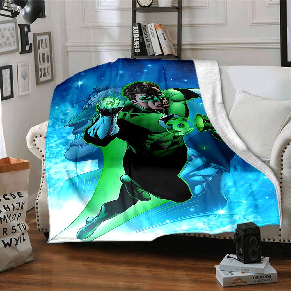 1 шт. Кольцо Зеленого Фонаря Фланелевое Пледовое Одеяло Мягкое, Теплое и Уютное для Дивана, Кровати, Офиса и Путешествий Универсальный Подарок на Любой Сезон, Рождественский подарок