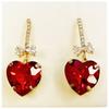 [R8468] - Golden Red 'Sissi' Designer Earrings - 35x15 Mm (heart)