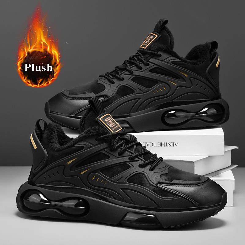 2024 Мужские кроссовки высокого качества Зимние дышащие Модные для бега Мужская спортивная обувь Теплая плюшевая подкладка Удобная классическая повседневная обувь