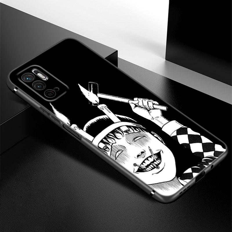Junji Ito Terror Horror Anime Case For Xiaomi Redmi Note 7 8 9 10 Lite 11 11E 11T 12 Pro 11S 4G 10T 5G 8T 9S 10S TPU Black Cover