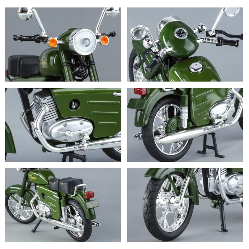 Модель мотоцикла Чехословакия Jawa250 в масштабе 1/10, литая из сплава, со звуком и светом, автоцикл, изысканные настольные украшения, подарки
