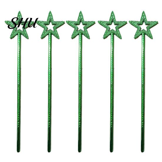 High-quality Fairy Wand 5Pcs Fine Workmanship Star Shape Wands With Sparkling Effect Durable Dress Up Props for Festival Party Decoration Princess