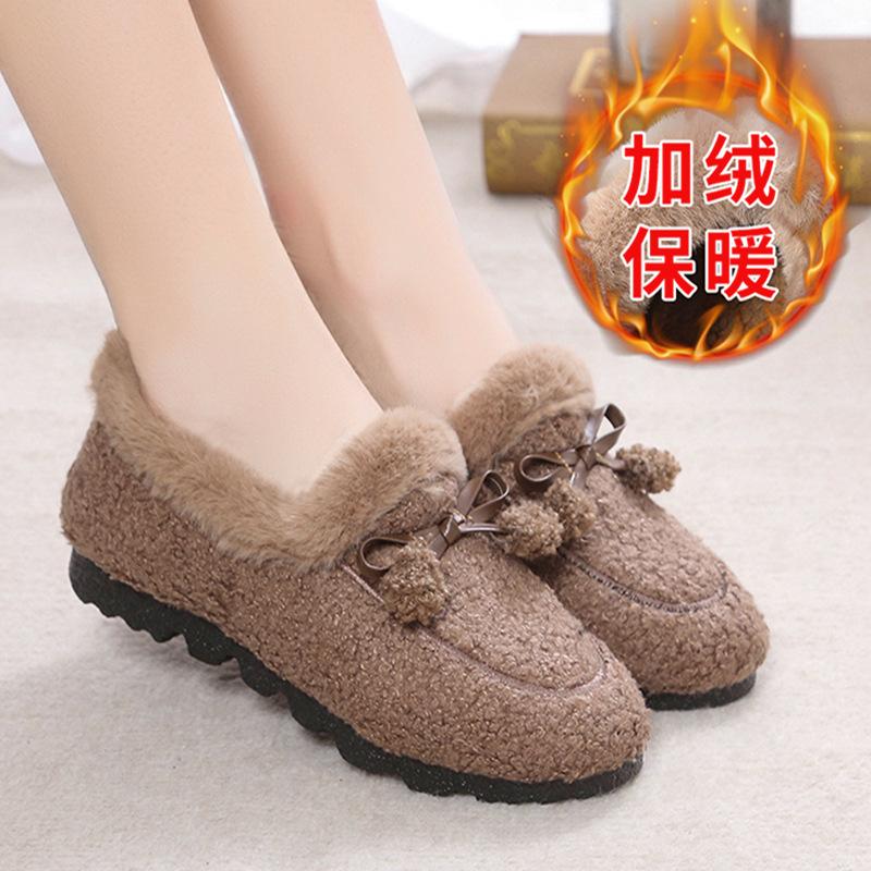 Soft-soled velvet cotton slippers Winter cotton shoes Warm and thickened mother shoes Waterproof cotton shoes