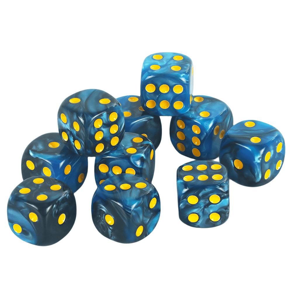 Premium Quality Round Dot D6 Dice Set for Table Board Gaming - 12mm Mixed Color, Pack of 10