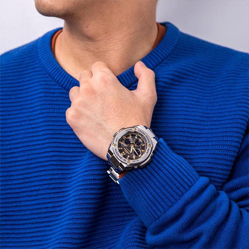 Casio Многослойная защитная конструкция G-STEEL легкие и удобные наручные часы на цепочке солнечный кварцевый механизм ремешок из смолы японский и корейский GST-S310D-1A9