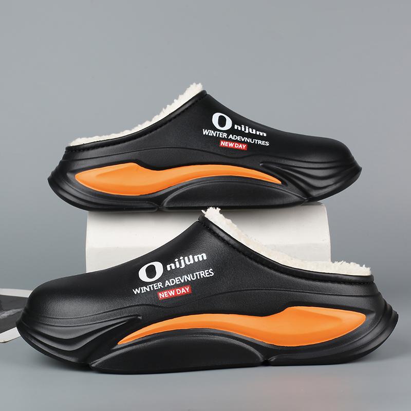 Fashion Winter Men Warm Slippers Women Cotton Slippers Outdoor Indoor Warm Shoes Waterproof Mens Couple Home Bedroom Plush Warm Slippers