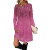 Women's Fashion Casual Dress With Pocket Decorative Buttons, Round Neck And Long Sleeves