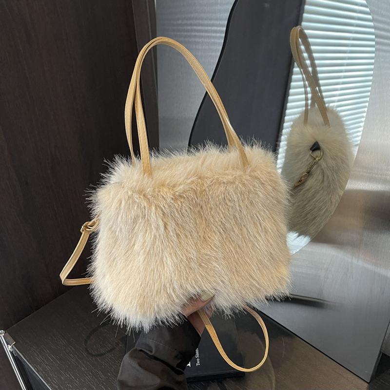 New Plush Bag Winter Women Fashion Handbags Cloud Faux Fur Purse Fashion Casual Women's Shoulder Bag Fluffy Bag