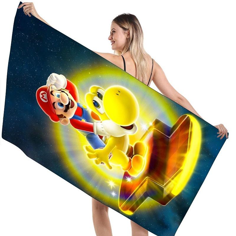 Детское пляжное полотенце Марио Супермягкое и впитывающее!