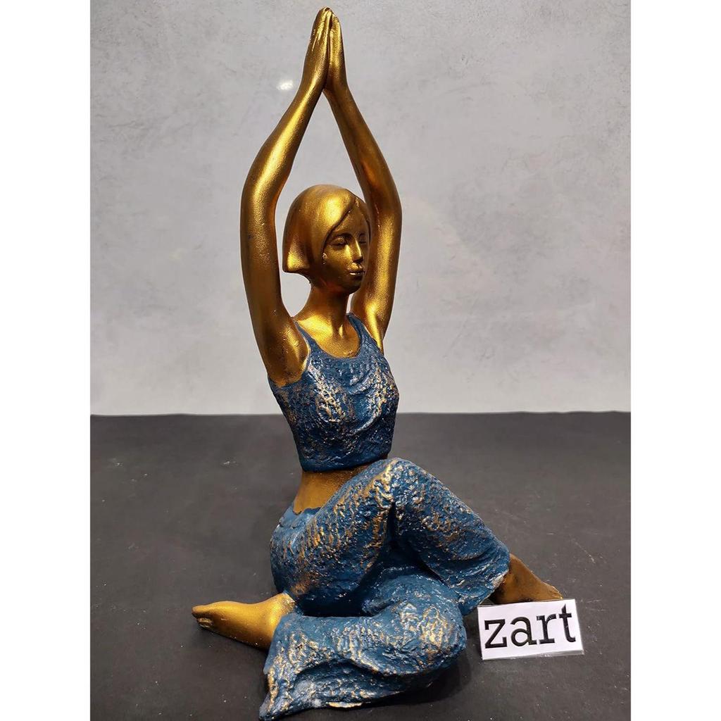 Resin Lady Yoga Poses Showpiece for Home Decor Showpiece, Lady Yoga Posture for Home Shelves Decorative Item