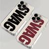 Black And Red Swag Pattern Phone Case For Samsung Galaxy S26 S25 Ultra S24 S23 FE S22 S21 Plus S20 A73 Clear Bumper Cover