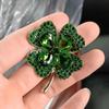 Clover Brooches For Women Green And Red Color Pin Peace And Health Plant Jewelry