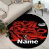 Custom Name Personalized The Evil Dead Print Round Rug, Versatile Home Decor Carpet, for Playroom, Apartment, Balcony, Entryway, Hallway Gift