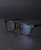 Lingkeonpeuleim Buffalo Horn Round Acetate Eyeglass Frames Brown