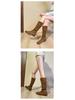 Women's Camel Suede Thigh-High Slouch Boots - Autumn/Winter 2025 Fashion, Flat Heel, Wide Calf, Round Toe