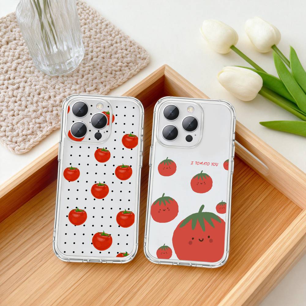 K-Корейский Ins T-Two Ted T-Помидор Чехол для телефона Для iPhone 17p 16 15 14 13 12 11 Mini Pro Max Plus Прозрачная крышка