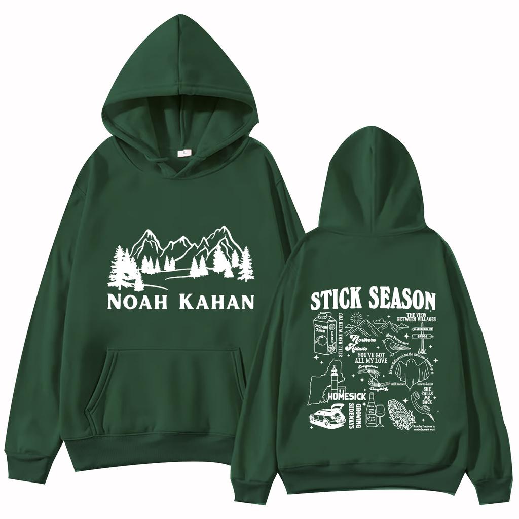Худи Noah Kahan Stick Season Топы с длинным рукавом Обычная толстовка Подарок для поклонников музыки Весна Лето Принт