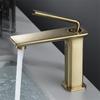 Tuqiu Bathroom Faucet Brushed Gold Brass Bathroom Basin Faucet Cold And Hot Water Mixer Sink Tap Deck Mounted Black/ChromeTap