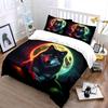 Wolf with Colorful Moonlit Night Print Bedding Set 1 Duvet Cover 2 Pillowcases for Adult and Children Luxury Gift Full Size