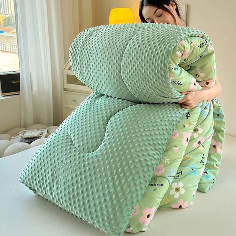 OEING Minky Fleece Winter Quilt with Lovely Rabbit Pattern