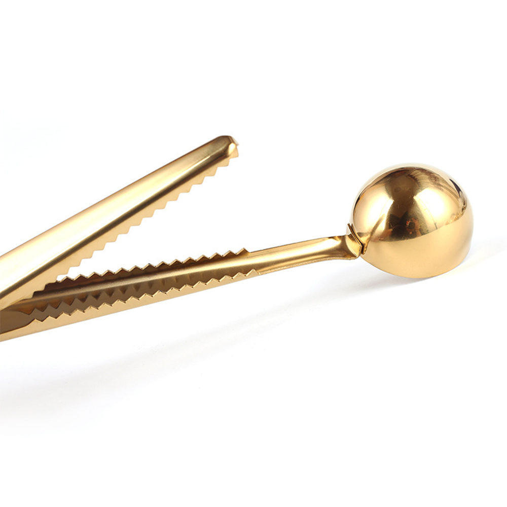 Новая мерная ложка для кофе из нержавеющей стали с уплотнительным зажимом золотого цвета