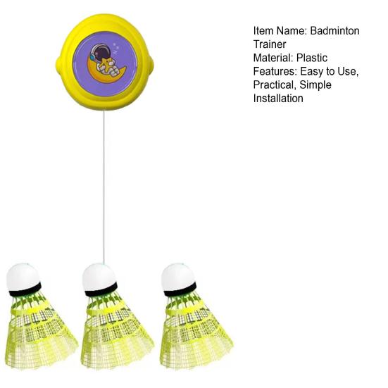 Badminton Rebound Trainer Self Training Tool with Elastic Rope Simple Installation Badminton Indoor Trainer Portable Badminton Set