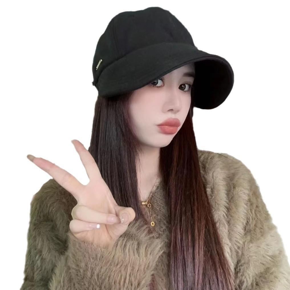 Spring Seasonal Wool Hat For Women With Overlarge Head Circumference And Sunproof Style