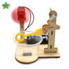 1 Set Early Learning Toy Technology Wooden Diy Hand Cranked Bubble Machine Toy For Kids Science Experiment Teaching Aids