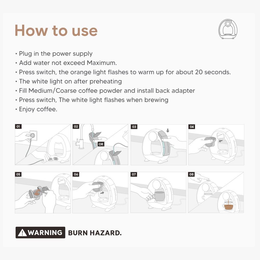 Полуавтоматическая кофеварка для дома, 240 мл, 85 градусов, постоянная температура, 1400 Вт, бесшумная, портативная