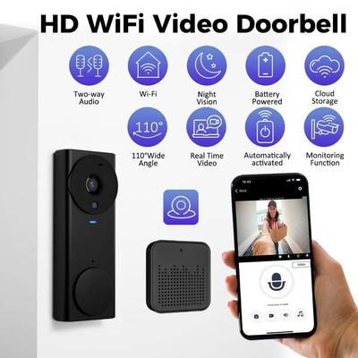 Беспроводная WiFi Домофонная Камера для Дома Ночное Видение Двусторонняя HD Камера-Глазок для Двери Умный Видеодомофон