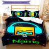 3pcs Custom Name Geometry Dash Bedding Set Duvet Cover Closure Includes 1 Duvet Cover & 2 Pillowcases for All Seasons Bedroom Decor