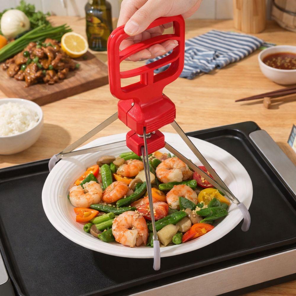 Stainless Steel Hot Dish Clip Non-Slip Heat-Resistant Pot Gripper Heavy-Duty Sturdy Kitchen Tongs Cooking Utensils