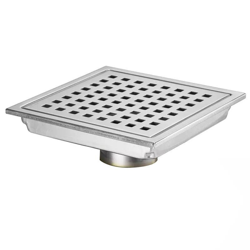 15*15 cm Square Shower Floor Drain for Kitchen Bathroom Large Flow Stainless Steel Floor Drainer